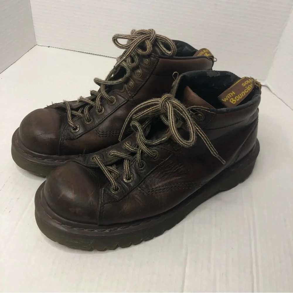 Dr Doc Martens Boots Men 10 Women 11 Vintage Y2K 8287 Brown Leather 90s